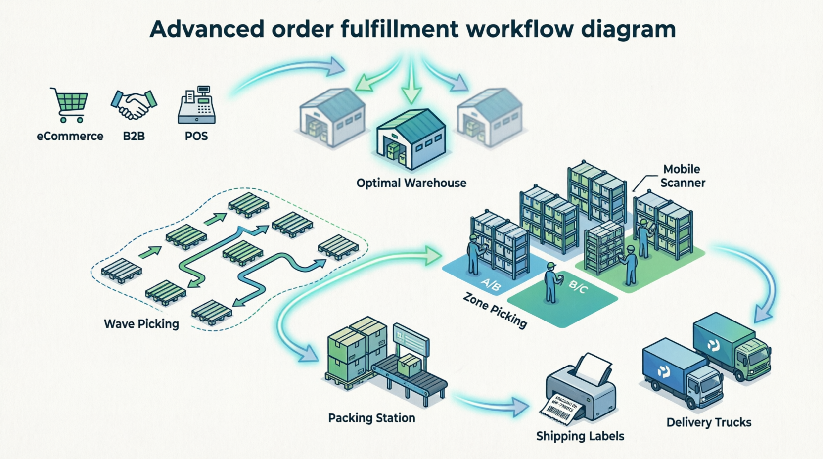 Advanced order fulfillment workflow from multiple channels