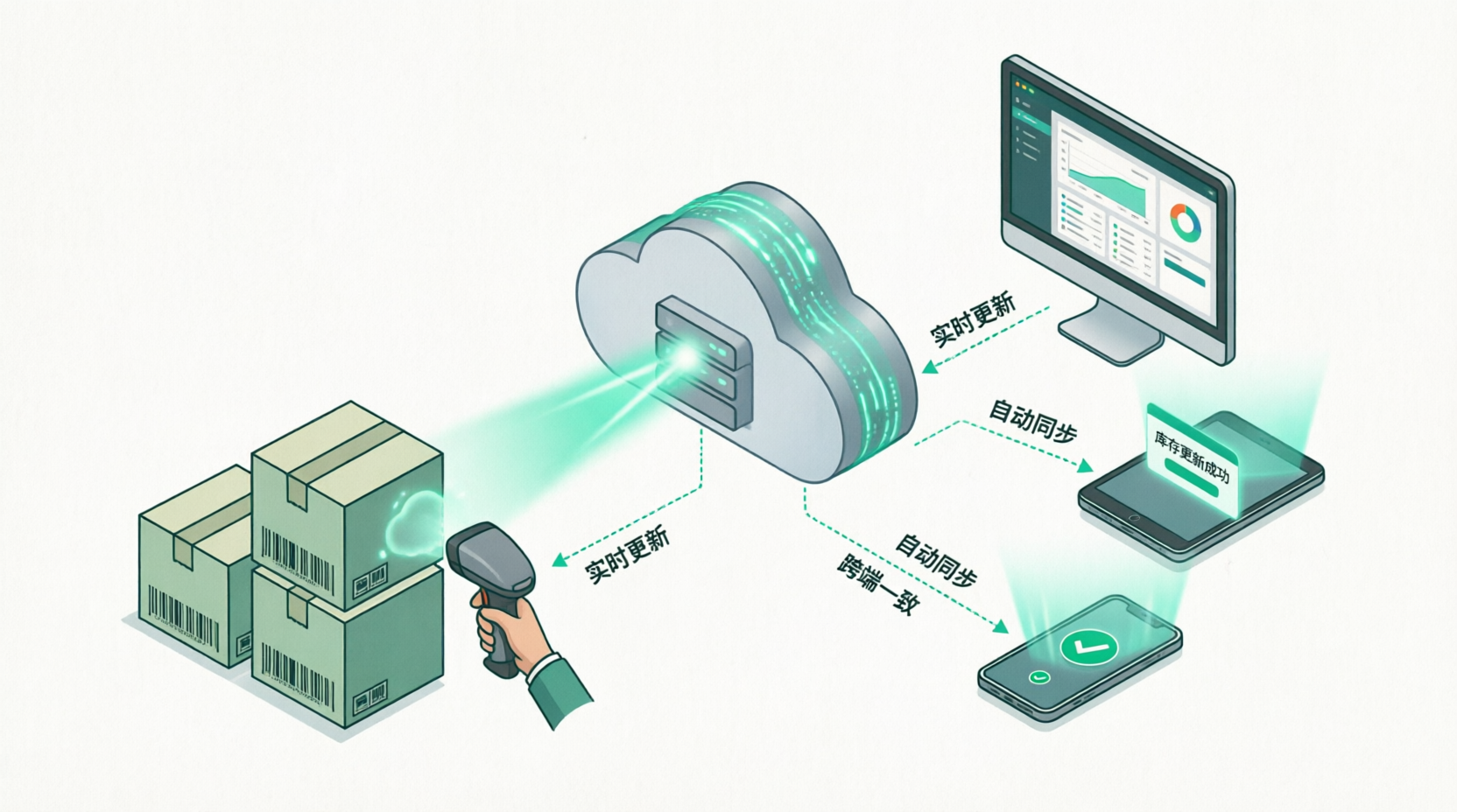 Real-time inventory tracking with barcode scanning